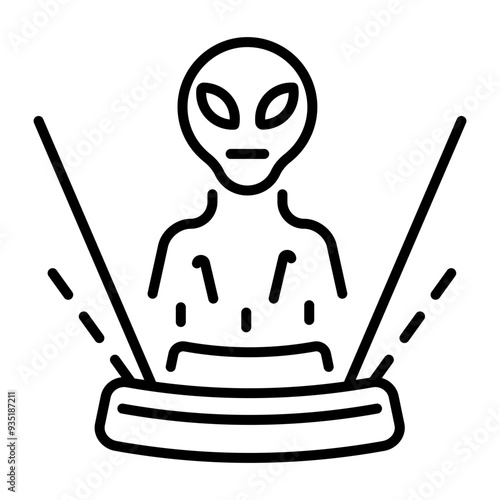 Alien hologram icon in outline style 