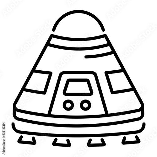 A line style icon of space capsule 