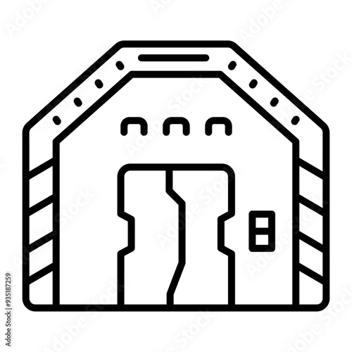 Bunker icon in outline style 