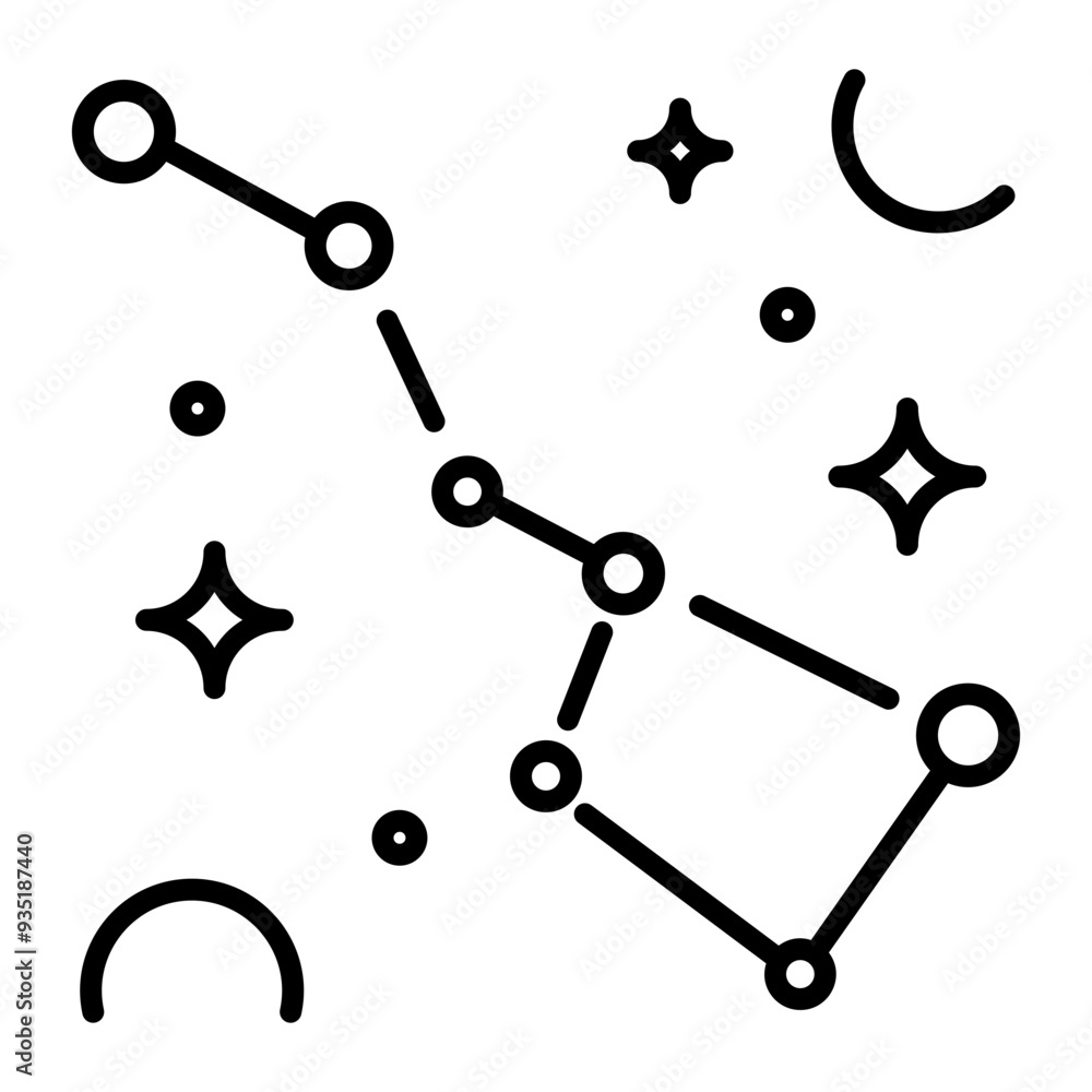 Big dipper icon in outline style Big dipper icon in outline style