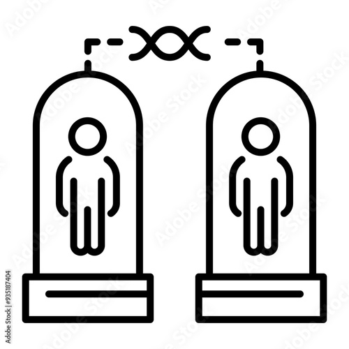 Human cloning icon in line style 