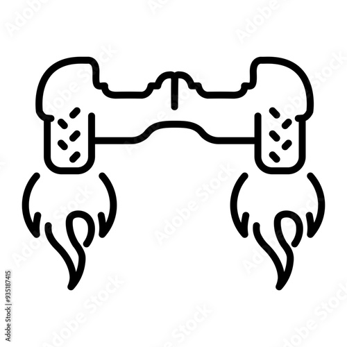 Hoverboard icon in linear style 