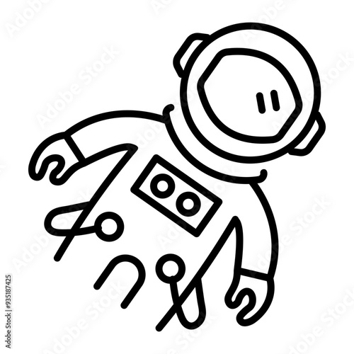 A linear style icon of astronaut 