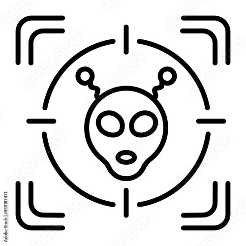 An outline style icon of alien target 