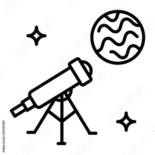 An outline style icon of telescope 