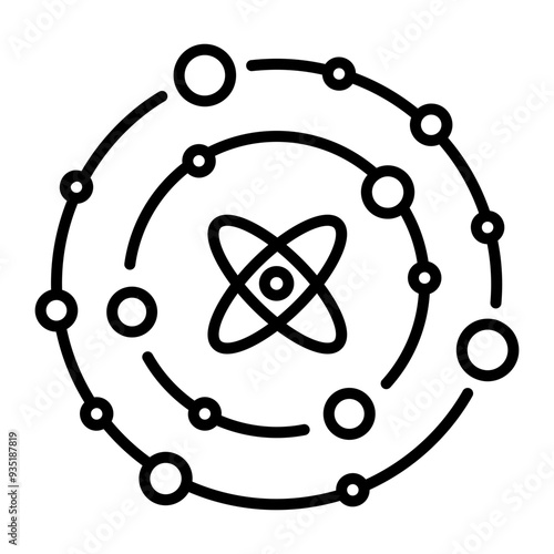 Atomic field icon in linear style 