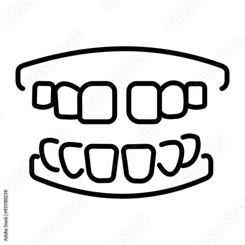 Teeth gap icon in line style 