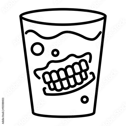 An outline style icon of dentures 