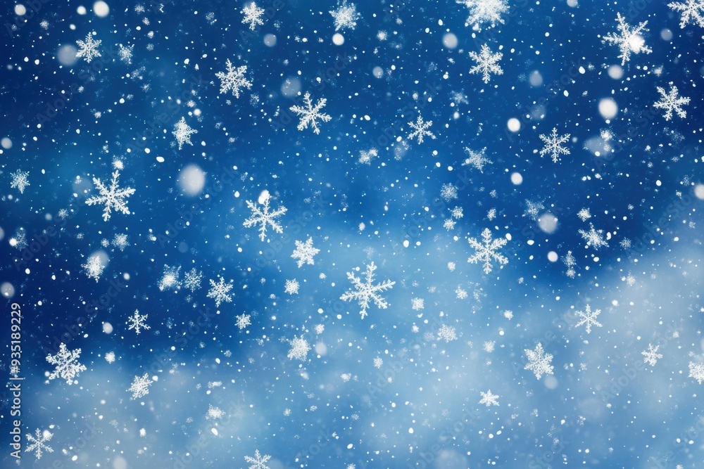 © Livinskiy - Winter festive season with snowflakes gently falling from the sky © Livinskiy - Winter festive season with snowflakes gently falling from the sky