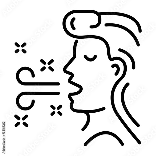 A linear style icon of good breath 