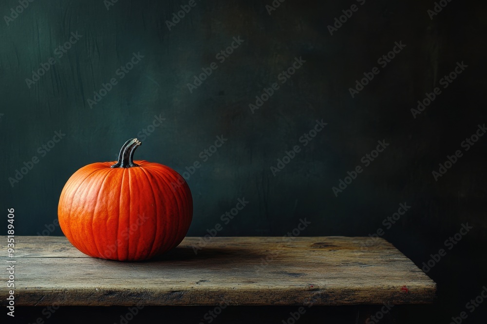 Halloween messages: a gourd arranged on a rustic surface beside a shadowy backdrop to create a chilling ambiance Halloween messages: a gourd arranged on a rustic surface beside a shadowy backdrop to create a chilling ambiance