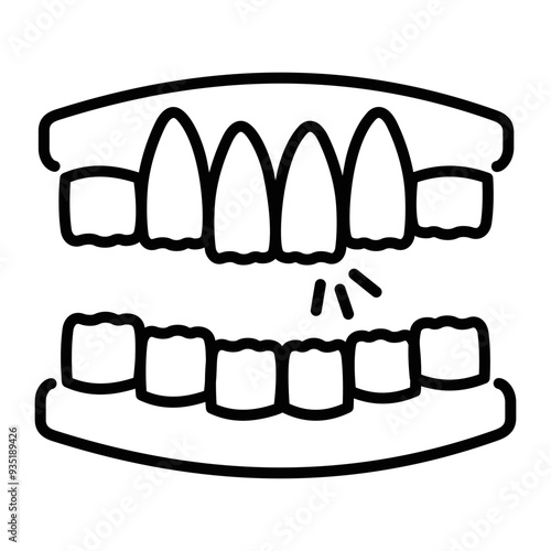 Tooth incisor icon in outline style 