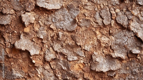 This heavily textured cork paper features natural patterns with a rich, earthy color palette, ideal for various artistic applications