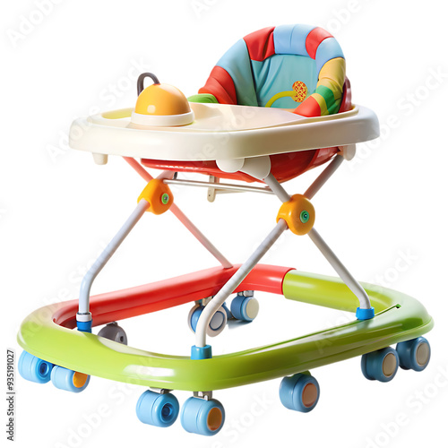 Baby Walker PNG Isolated on White Background Ideal for Early Childhood and Nursery Use