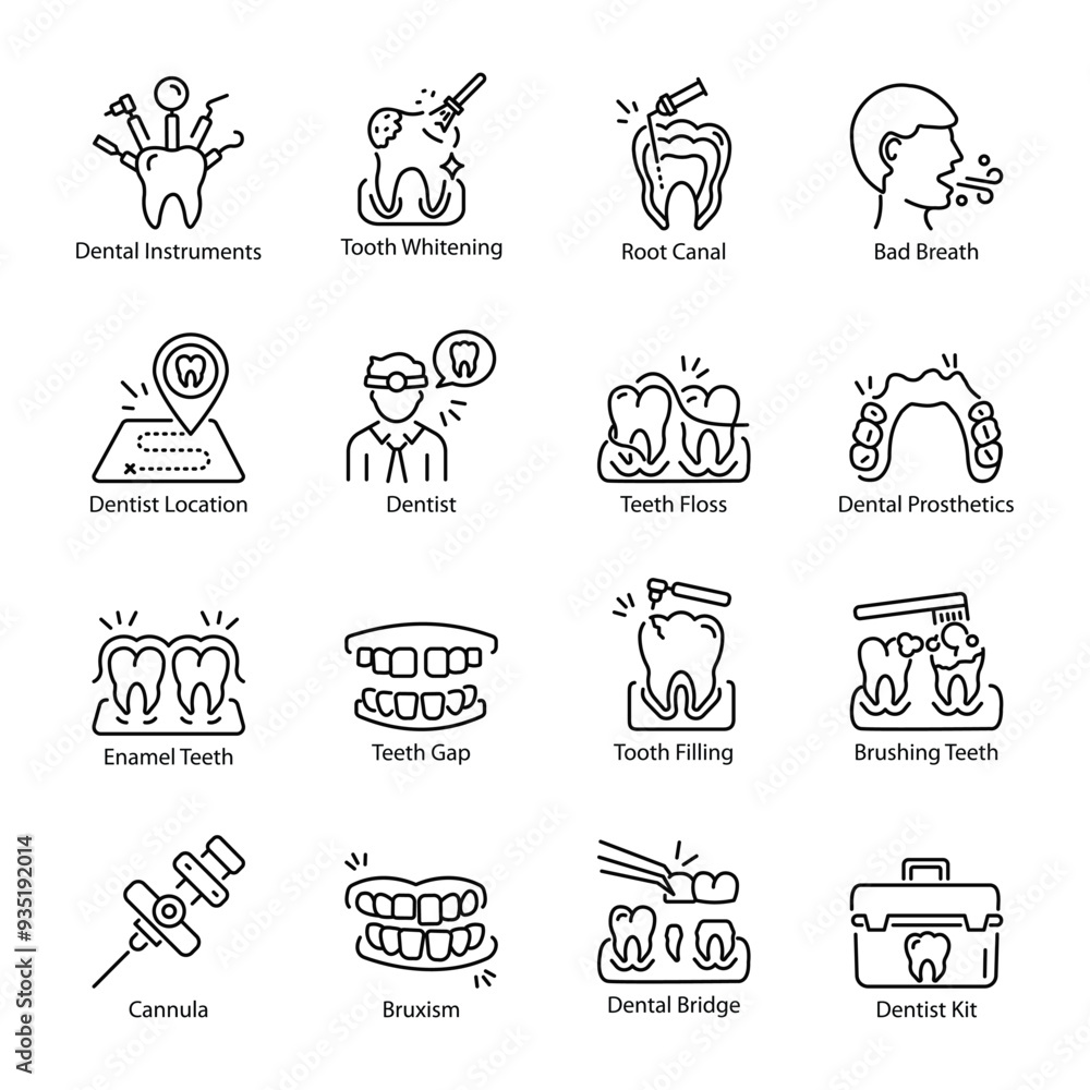 Set of Linear Style Dentistry Icons
Set of Linear Style Dentistry Icons