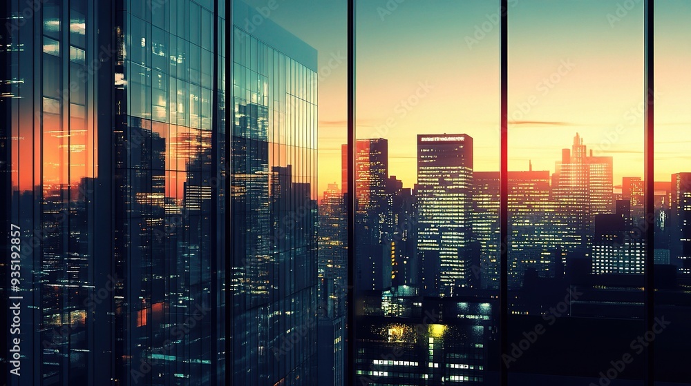 Golden Hour, Urban Dream: A panoramic view of a cityscape bathed in the warm glow of sunset, reflecting off towering skyscrapers. Golden Hour, Urban Dream: A panoramic view of a cityscape bathed in the warm glow of sunset, reflecting off towering skyscrapers.