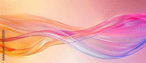 Wallpaper Mural Vibrant Curved Waves on Abstract Canvas, Bold colors flow gracefully, creating a dynamic visual rhythm, inviting creativity and imagination in its open space. Torontodigital.ca
