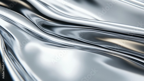 A smooth, reflective surface with flowing patterns resembling liquid metal.