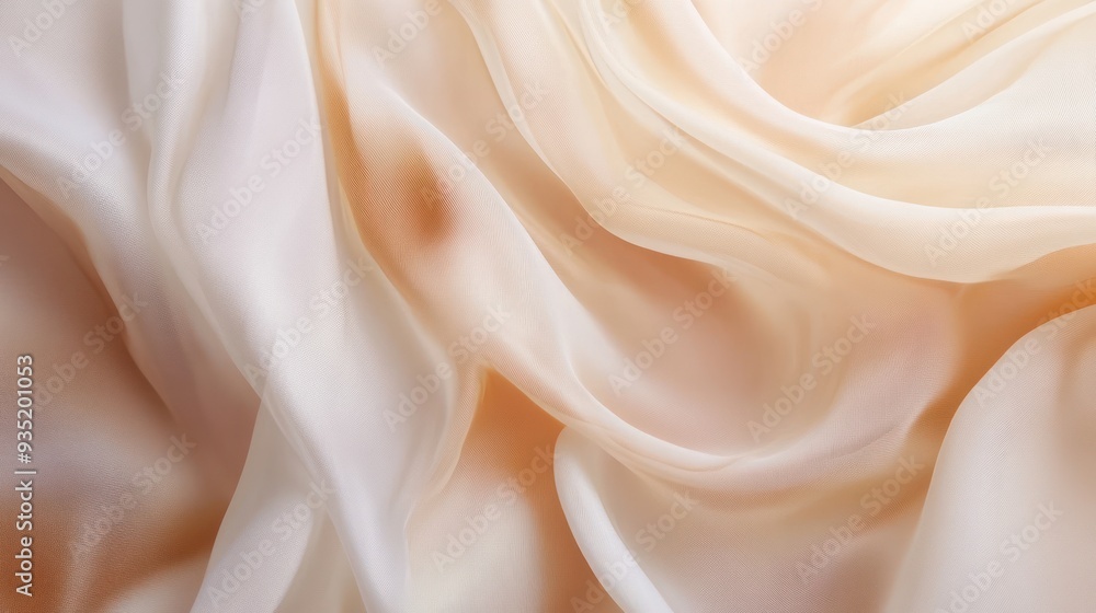 Soft, Draped, Peach-Colored Fabric Soft, Draped, Peach-Colored Fabric