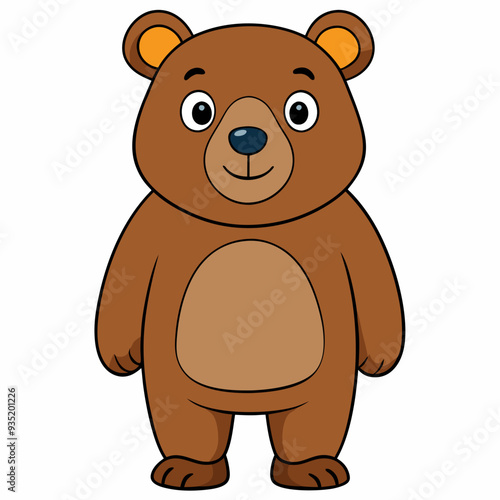 Bear Cartoon Vector Silhouette