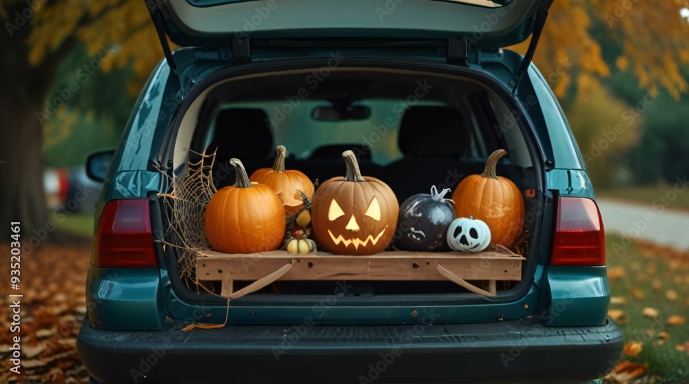 custom made wallpaper toronto digitalhalloween pumpkins on a car