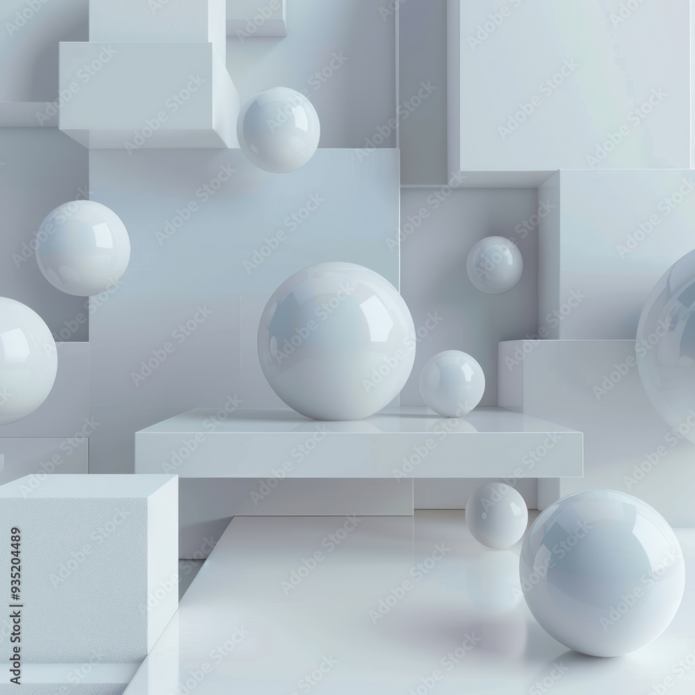 White Geometric Abstract Scene White Geometric Abstract Scene