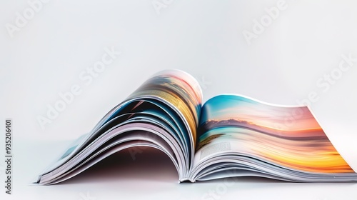 Magazine in white background