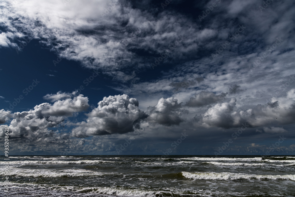 Stormy Baltic sea, Pape, Latvia.
