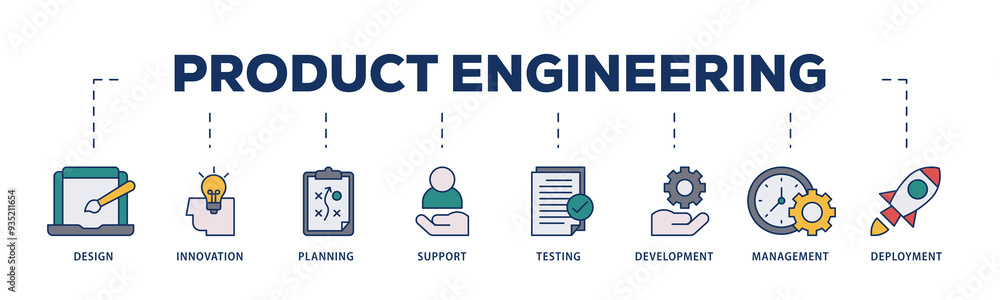Product icons process structure web banner illustration of innovation, objective, service, efficiency, delivery, quality and price icon png transparent background. Product icons process structure web banner illustration of innovation, objective, service, efficiency, delivery, quality and price icon png transparent background.