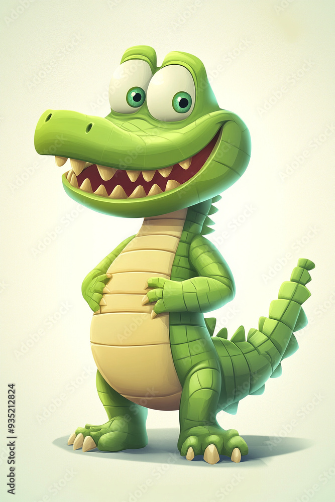 Fototapeta premium Cute alligator cartoon character.