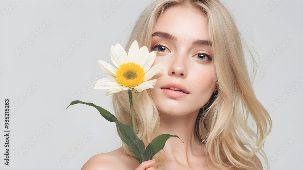 portrait of a woman with flowers portrait of a woman with flowers