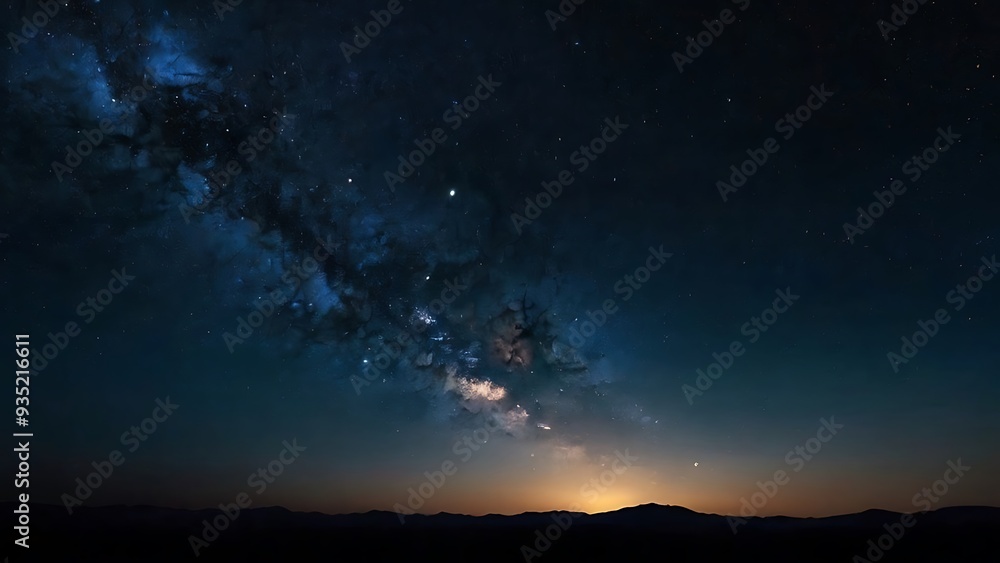 Fototapeta premium Beautiful night sky view with moon and bright stars, astronomical unique night sky view