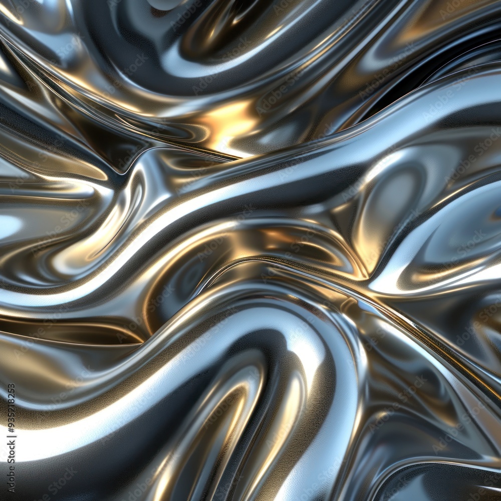 Abstract Metallic Texture with Silver and Gold Tones Abstract Metallic Texture with Silver and Gold Tones