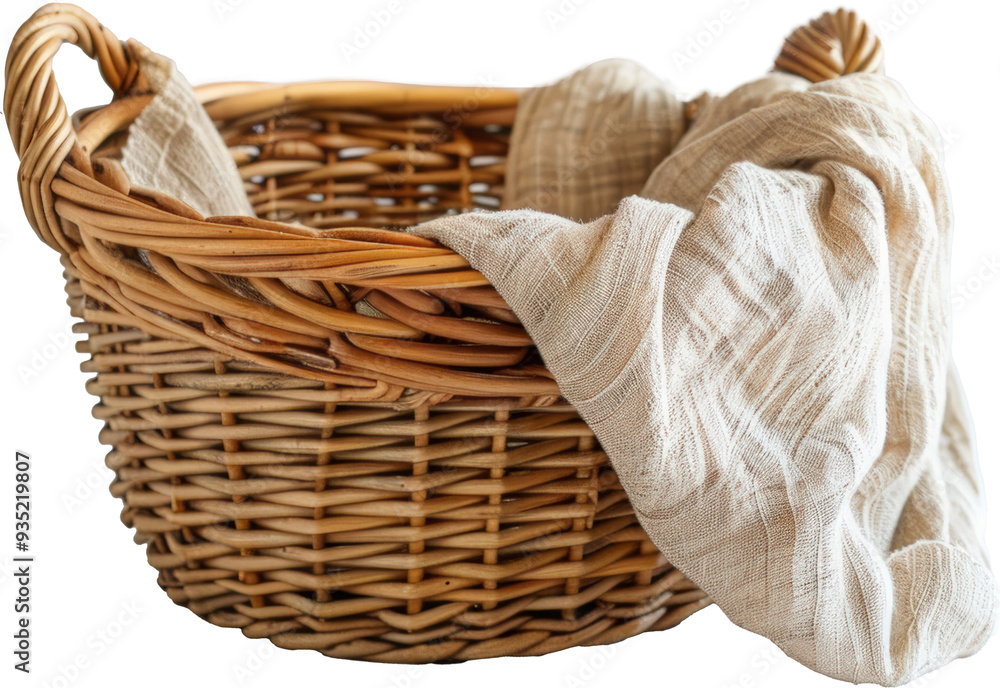 Obraz premium Wicker basket with fabric