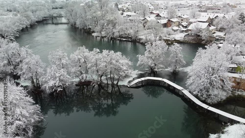 frozen river in winter