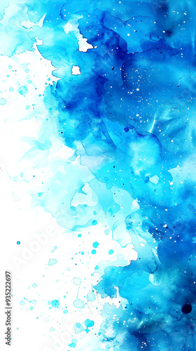 Abstract blue watercolor art