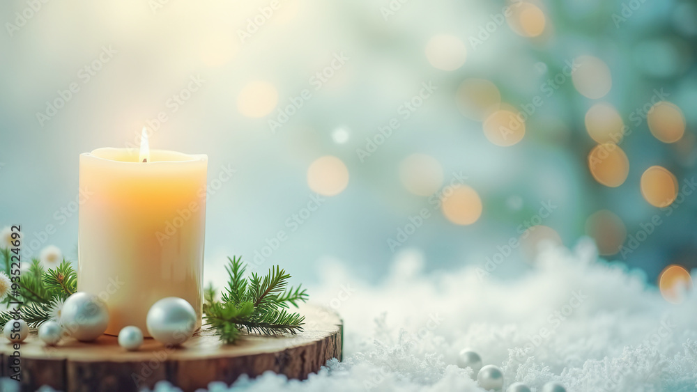 Beautiful christmas candle with copy space Beautiful christmas candle with copy space
