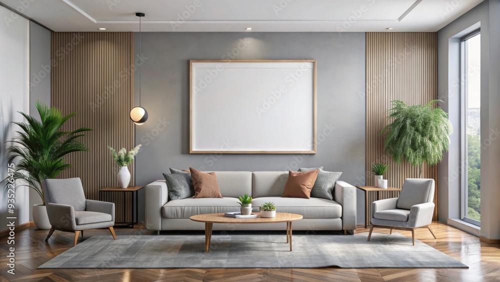 Minimalist living room with large square mock-up, modern elegance, minimalist, living room, accentuated, large, square, mock-up Minimalist living room with large square mock-up, modern elegance, minimalist, living room, accentuated, large, square, mock-up