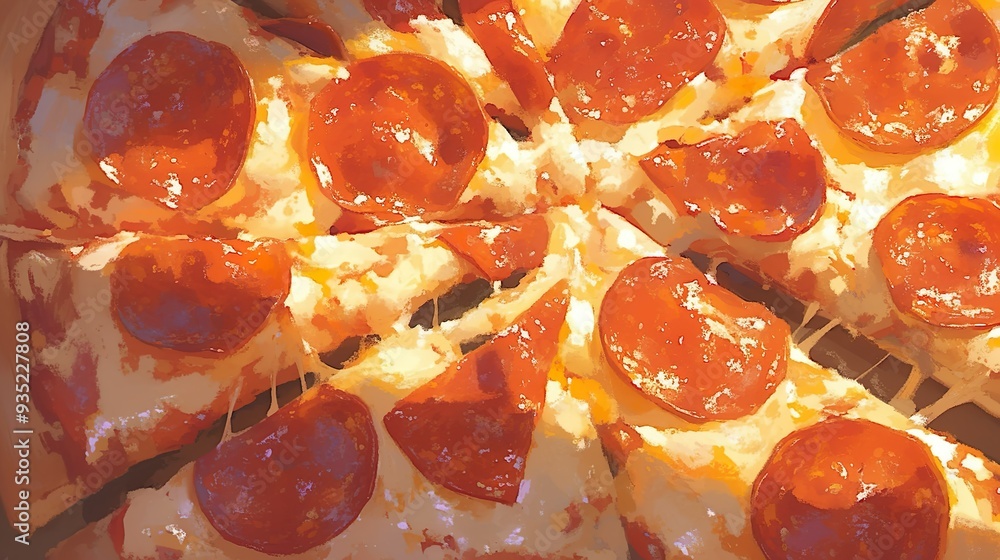 A delicious pepperoni cheese pizza A delicious pepperoni cheese pizza