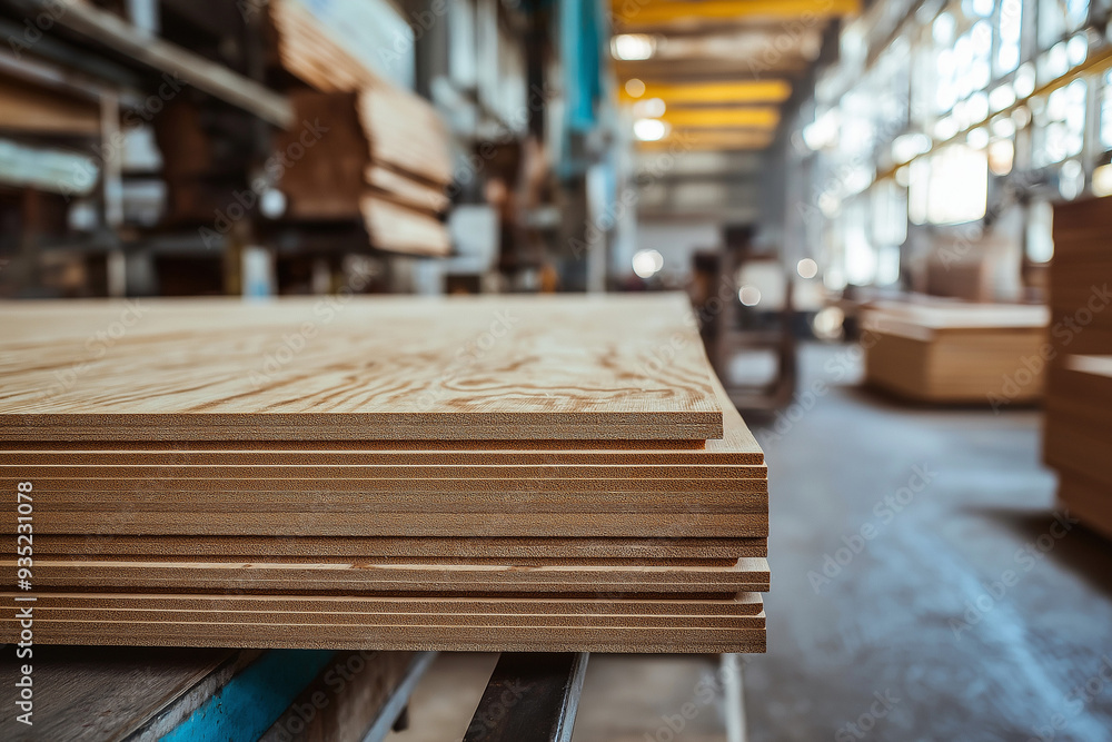 wooden sheet in an industrial wood factory for environmental friendly construction works wooden sheet in an industrial wood factory for environmental friendly construction works