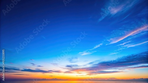 Blue hour sky with soft gradient colors blending in the horizon, blue hour, sky, colors, gradient, dusk, twilight, evening photo