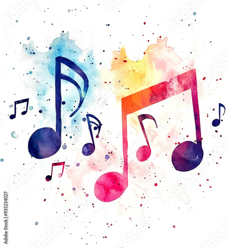 Colorful music notes