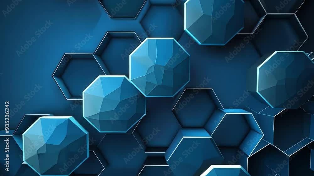 Abstract blue hexagonal geometric pattern background, perfect for technology Abstract blue hexagonal geometric pattern background, perfect for technology
