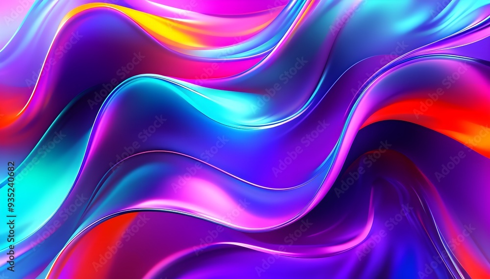 Fototapeta premium 3d rendering of colorful abstract changing glass design, AI generated