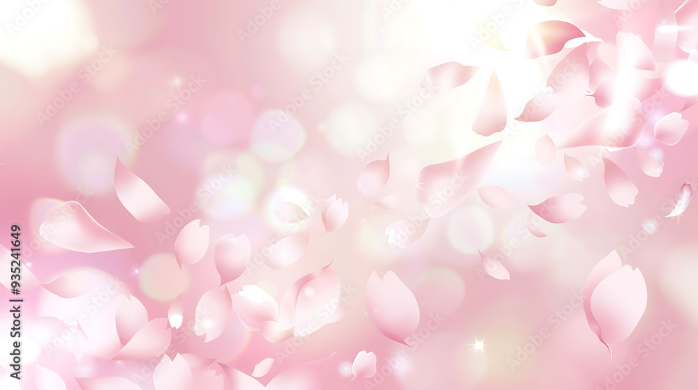Delicate Pink Flower Petals Falling on a Softly Blurred Background Delicate Pink Flower Petals Falling on a Softly Blurred Background