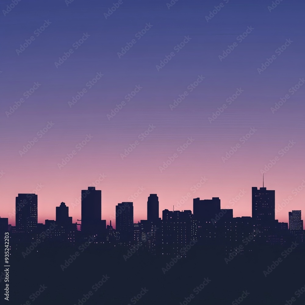 Twilight Shadows: A City Silhouette Twilight Shadows: A City Silhouette