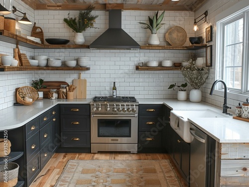 Modern Kitchen Design with Stainless Steel Appliances and White Cabinets