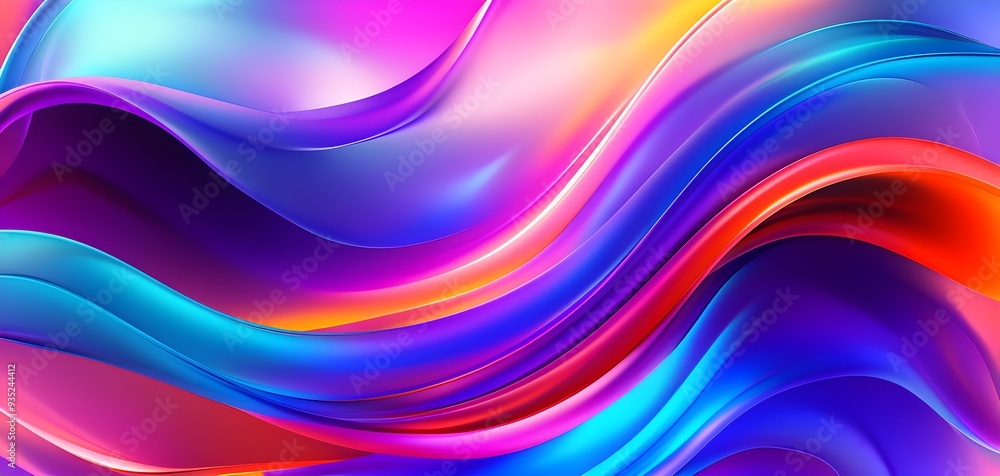 Naklejka premium 3d rendering of colorful abstract changing glass design, AI generated