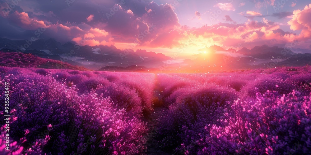 Pink Fields at Sunset Pink Fields at Sunset