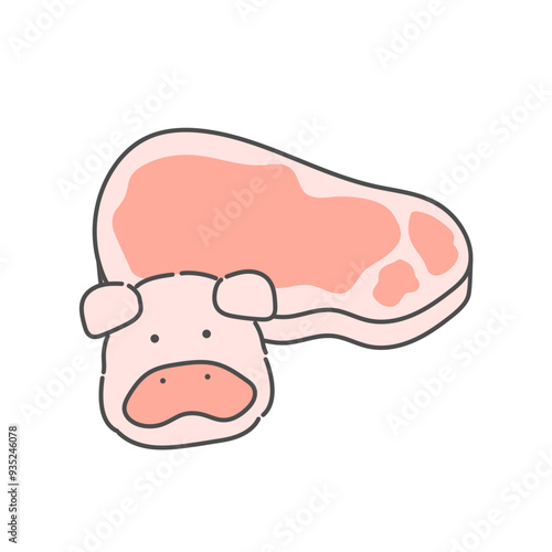 ブタと豚肉　イラスト